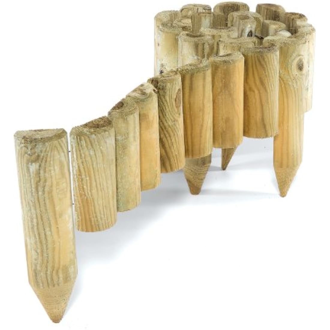 Rowlinson Spiked Timber Garden Border Roll - Pressure Treated (Pack of 4)