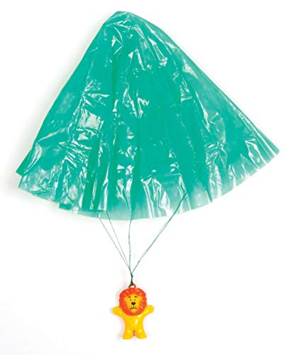 Baker Ross Mini Animal Parachute Toys – 8 Pack Jungle Party Bag Fillers
