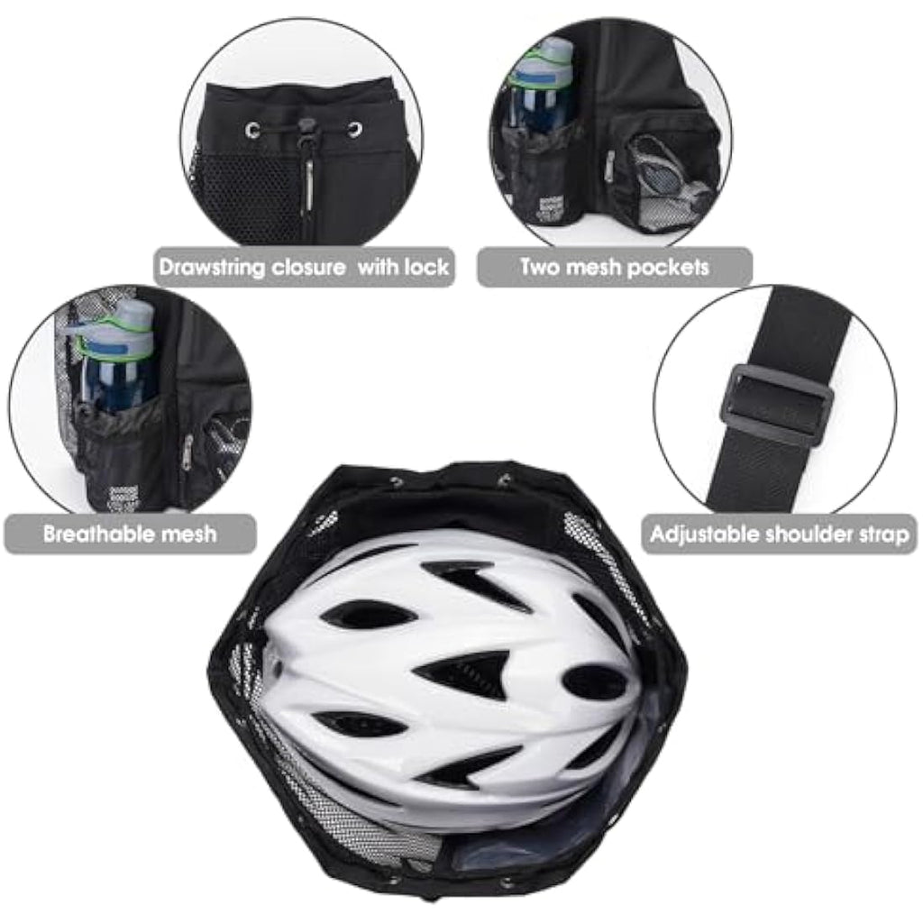 WANDF Mesh Swim Bag – Drawstring Gym Backpack with Waterproof Wet Pocket