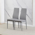 Modern Faux Leather Dining Chairs - Set of 2 Grey