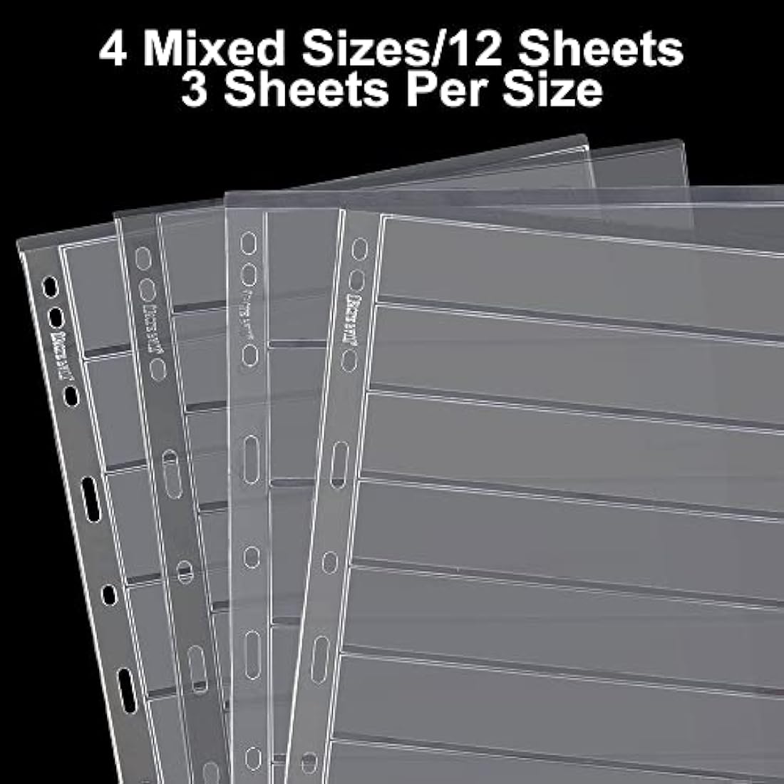 Clear Stamp Sleeves – 12 Pack Multi-Row Binder Inserts