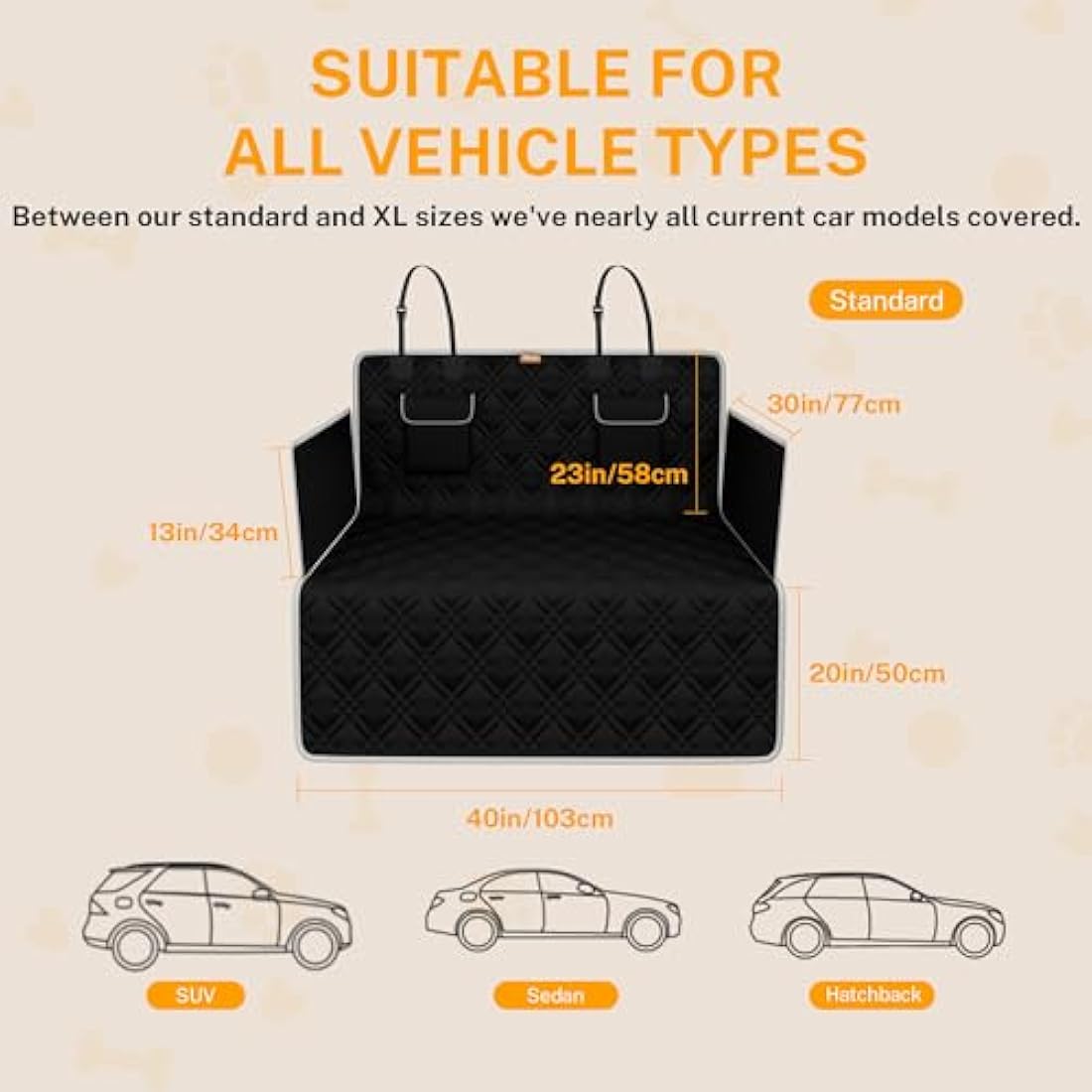 Jolof Store SUV Cargo Liner for Dogs – Waterproof Pet Trunk Cover, Black