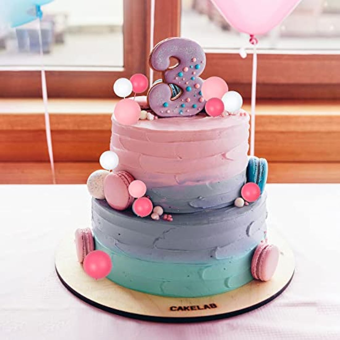 Gyufise 30Pcs Ball Cake Toppers | Pink & White Foam Cupcake Picks