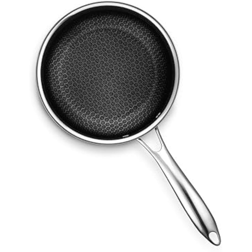 HexClad Hybrid Nonstick 2L Saucepan with Lid – Induction Ready Stainless