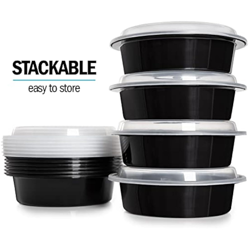 Igluu Round Meal Prep Containers - 30 Pack Reusable 828ml BPA-Free