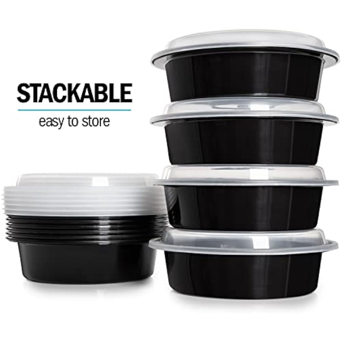 Igluu Round Meal Prep Containers - 30 Pack Reusable 828ml BPA-Free