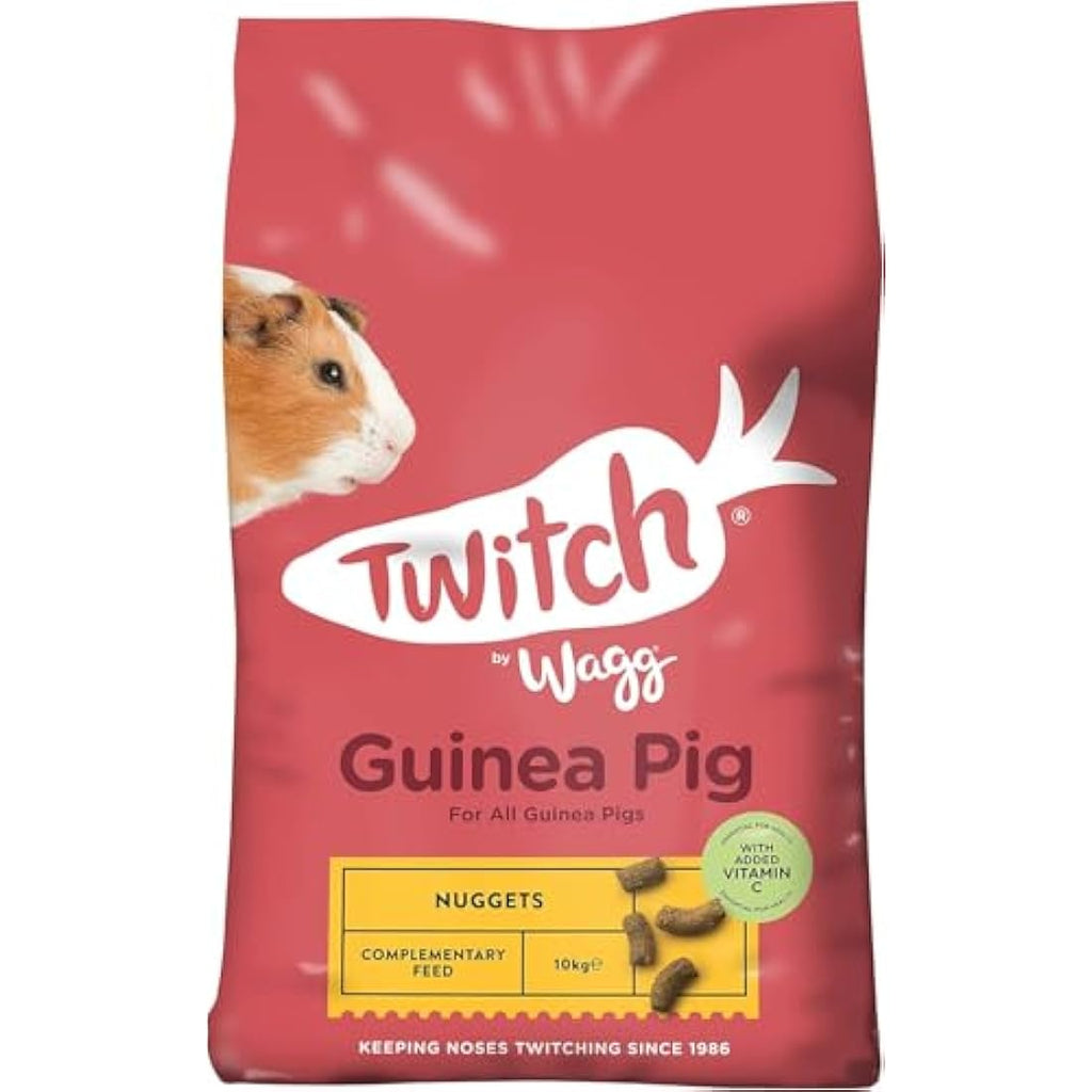 Wagg Twitch Guinea Pig Food 10kg – High Fibre Nuggets for Healthy Skin