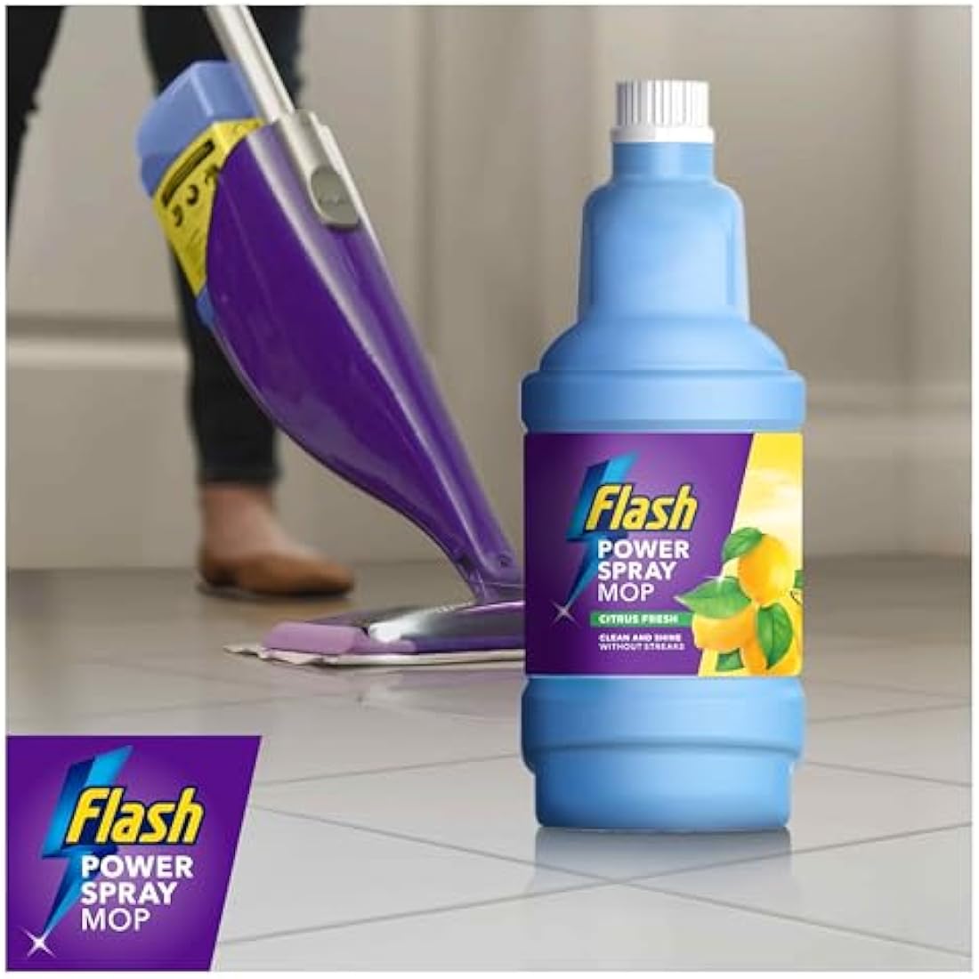 Flash Power Spray Mop Multi-Surface Floor Cleaner Citrus Fresh 5L
