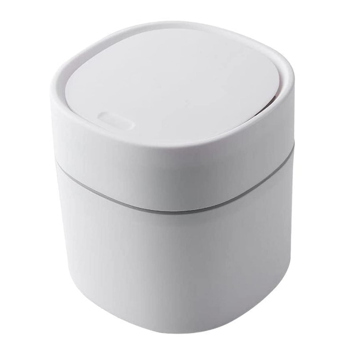 ETRAVEL plastics Small bin office desk bin with lid for countertop, cosmetic table top, bathroom, bedroom, kids WHITE - image 1