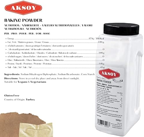 Aksoy Double Acting Baking Powder – 1KG Vegan Leavening Agent