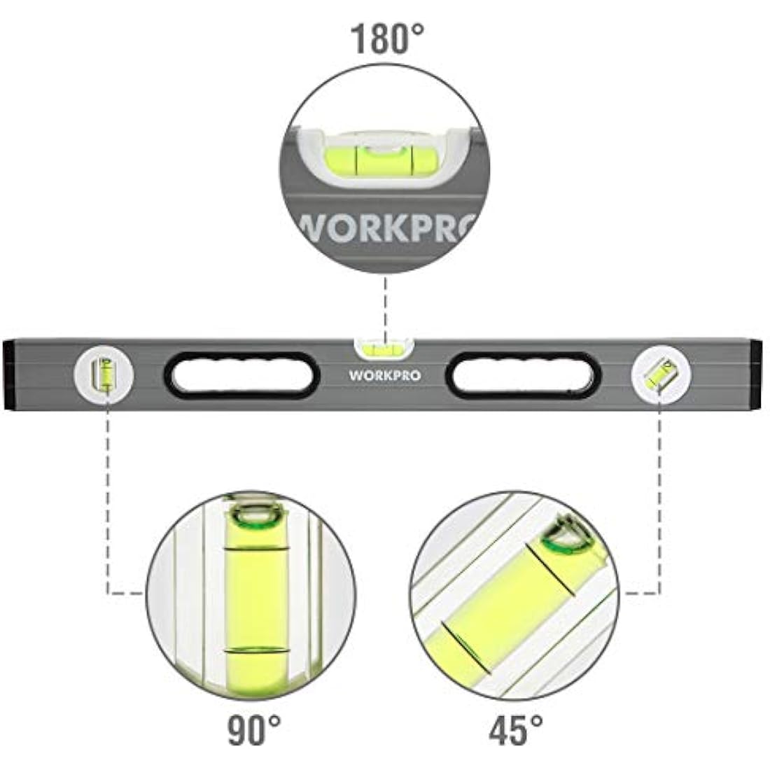 WORKPRO 3-Piece Spirit Level Set (9", 16", 24") – Magnetic Box Beam
