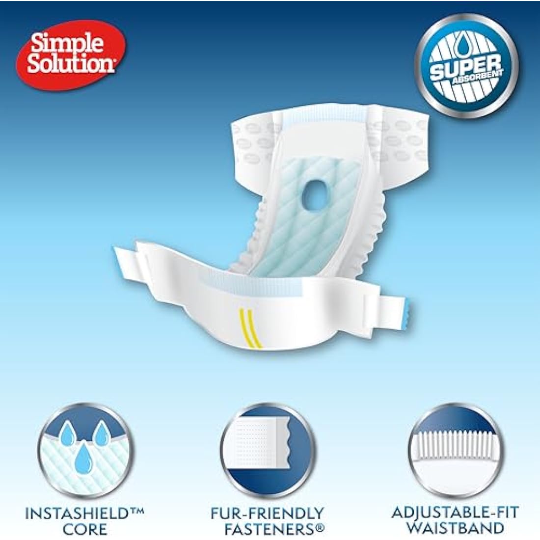 Simple Solution Disposable Female Dog Diapers | Leak-Proof 12-Pack