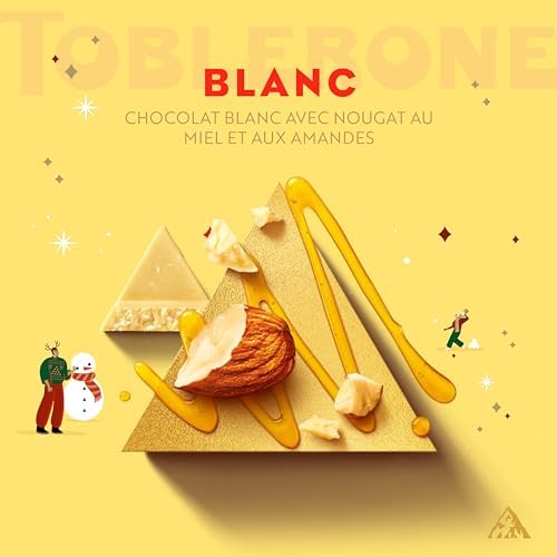Toblerone White Chocolate Bar – Gourmet Swiss Candy Maxi Size, 360g