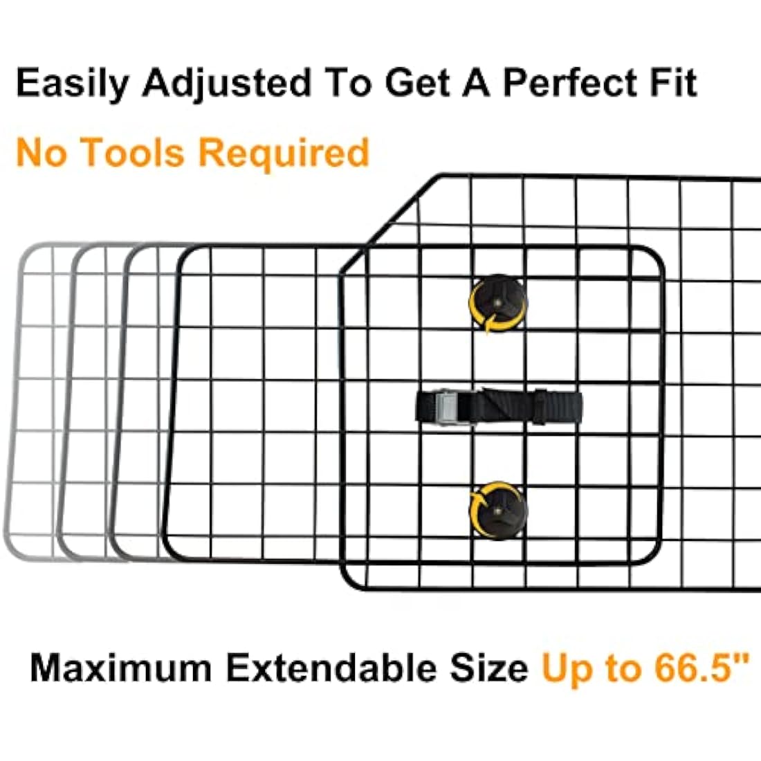 NOAMOO Heavy-Duty Dog Car Barrier – Adjustable Wire Mesh SUV Pet Guard