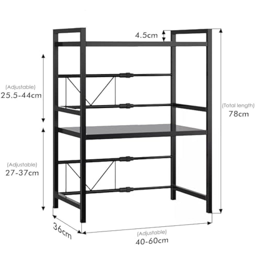 Jolof Store Expandable 3-Tier Microwave Rack – Adjustable Kitchen Shelf