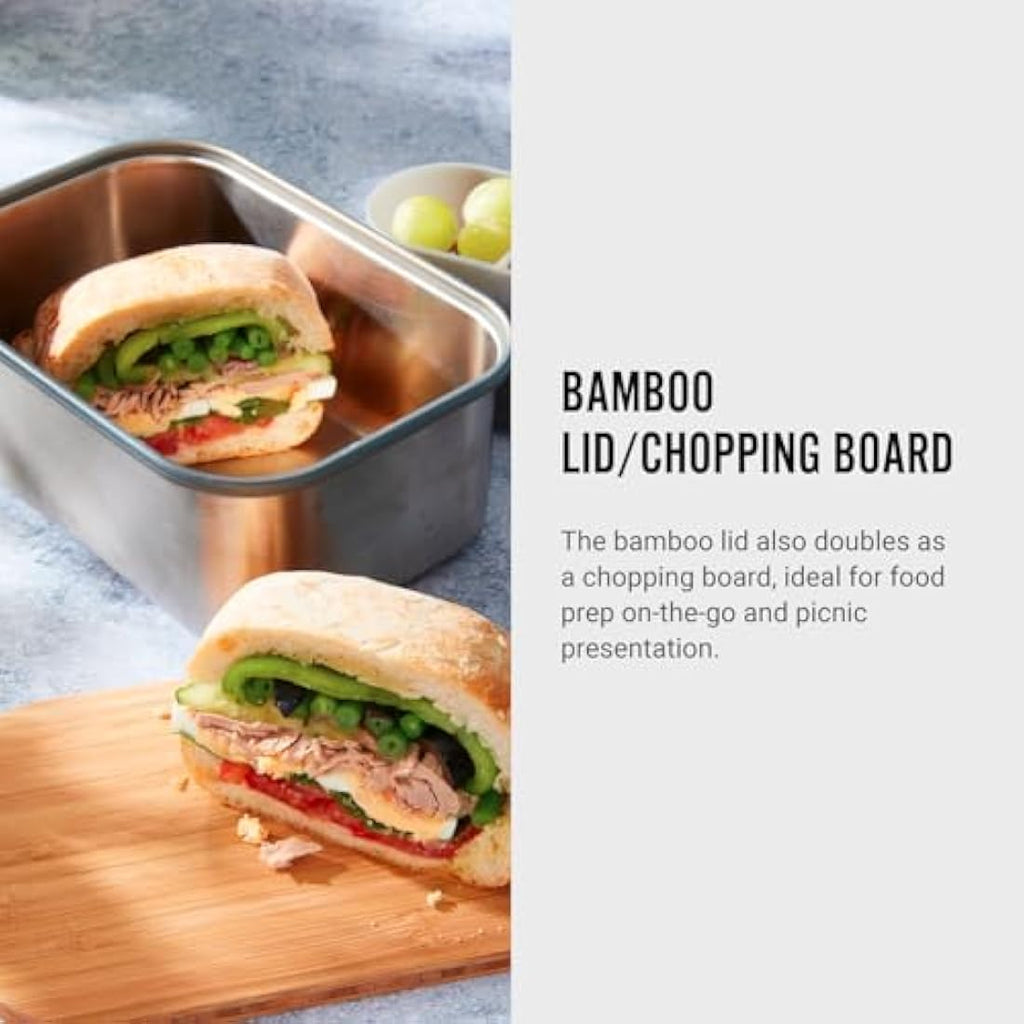 Black + Blum Stainless Steel Lunch Box with Bamboo Lid - 1.25L