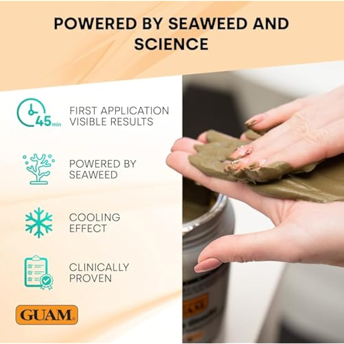 GUAM Seaweed Mud Anti-Cellulite Cooling Wrap - Firming Treatment 1kg