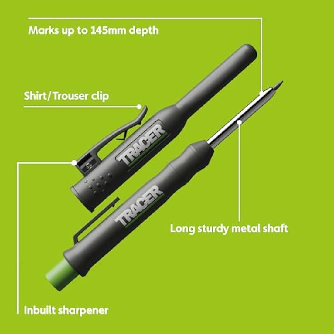 Tracer Deep Hole Construction Pencil Kit with 6 Leads and Site Holster