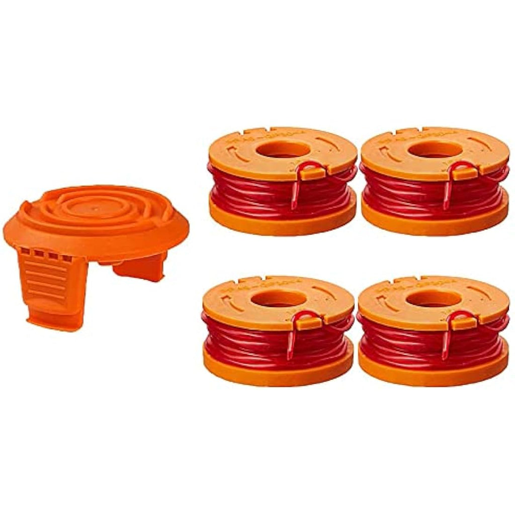 Worx WA0010 Compatible Trimmer Spool Line & Cap Set – 5 Piece Kit