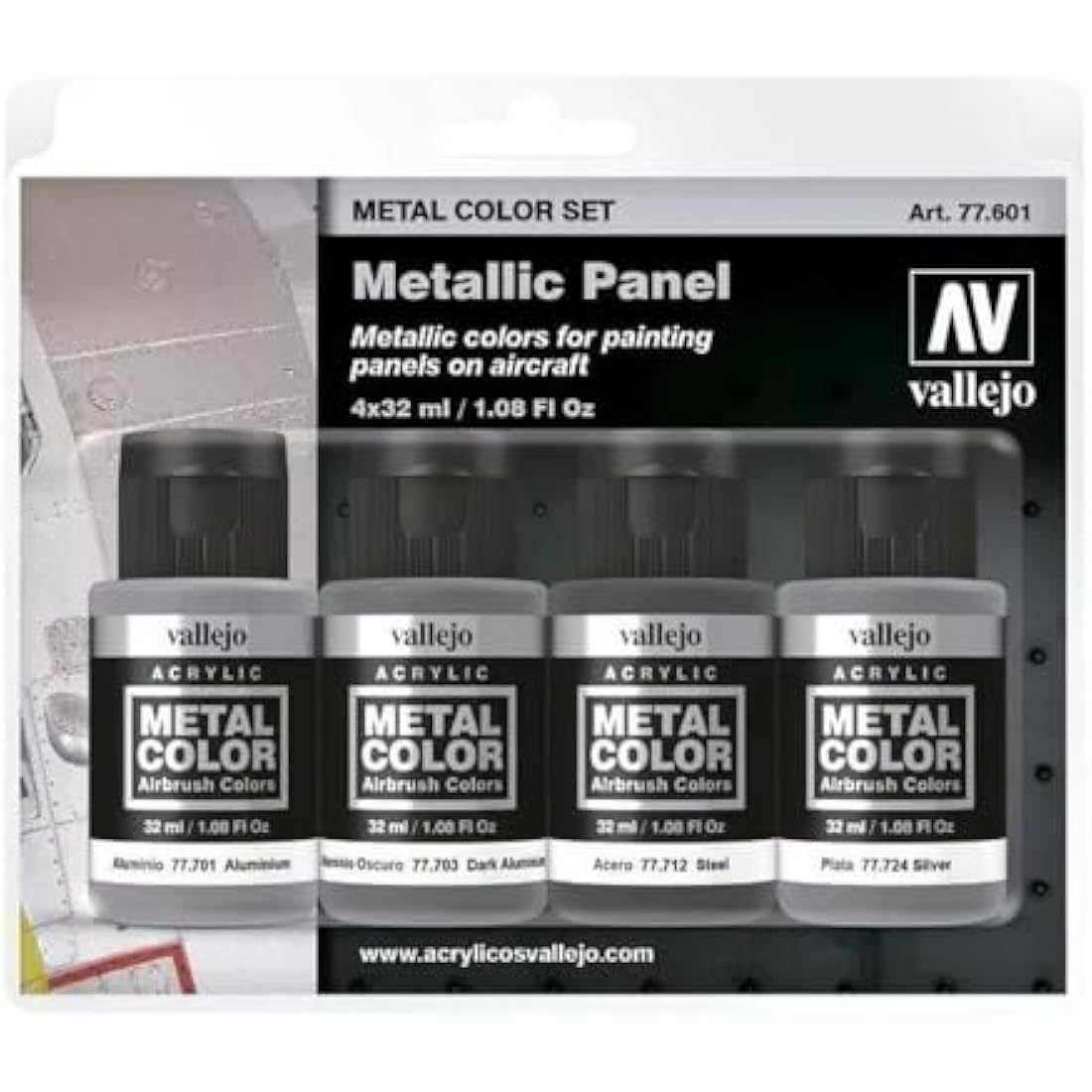 Vallejo Metal Color Set – Metallic Acrylic Paints for Model Painting