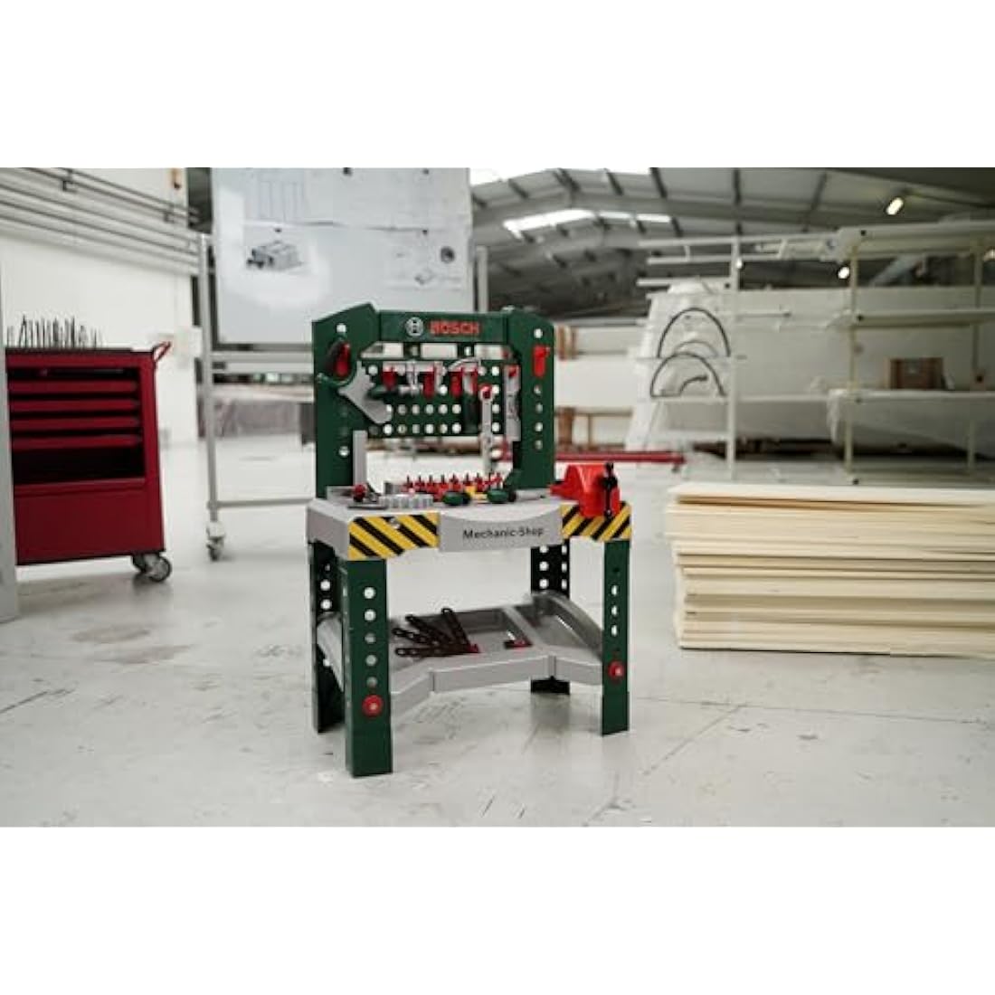 Theo Klein Bosch Workbench Toy Set with 77 Parts – Kids Tool Station