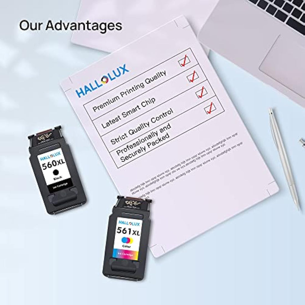 HALLOLUX PG-560XL CL-561XL Ink Cartridges for Canon Pixma TS5350 TS7450