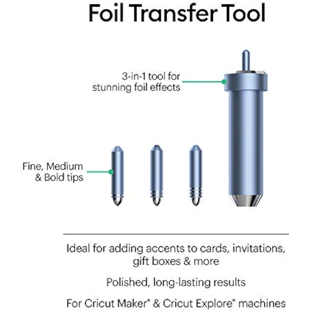 Cricut Foil Transfer Kit for Maker & Explore – 3 Tips (Fine, Med, Bold)
