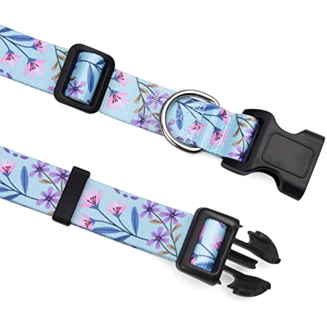 Bohemia Floral Dog Collar and Lead Set - Soft Adjustable, M