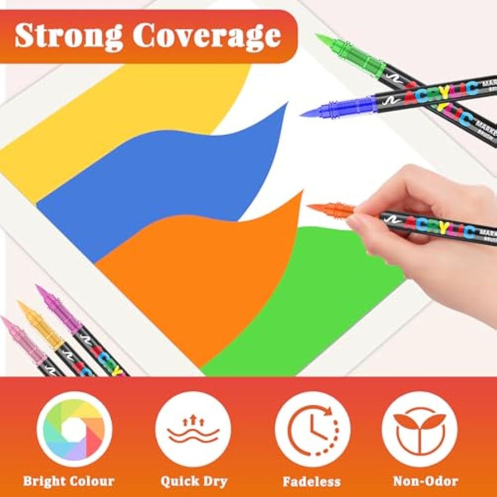Funnasting 168 Colors Acrylic Paint Pens | Soft Brush Tip Art Markers