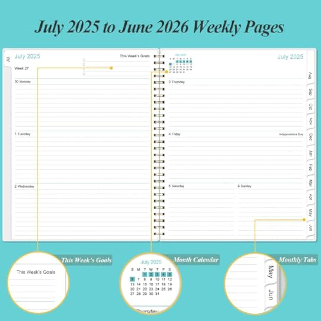 2025 Weekly & Monthly Planner – 8.5" x 11" Blue Flower