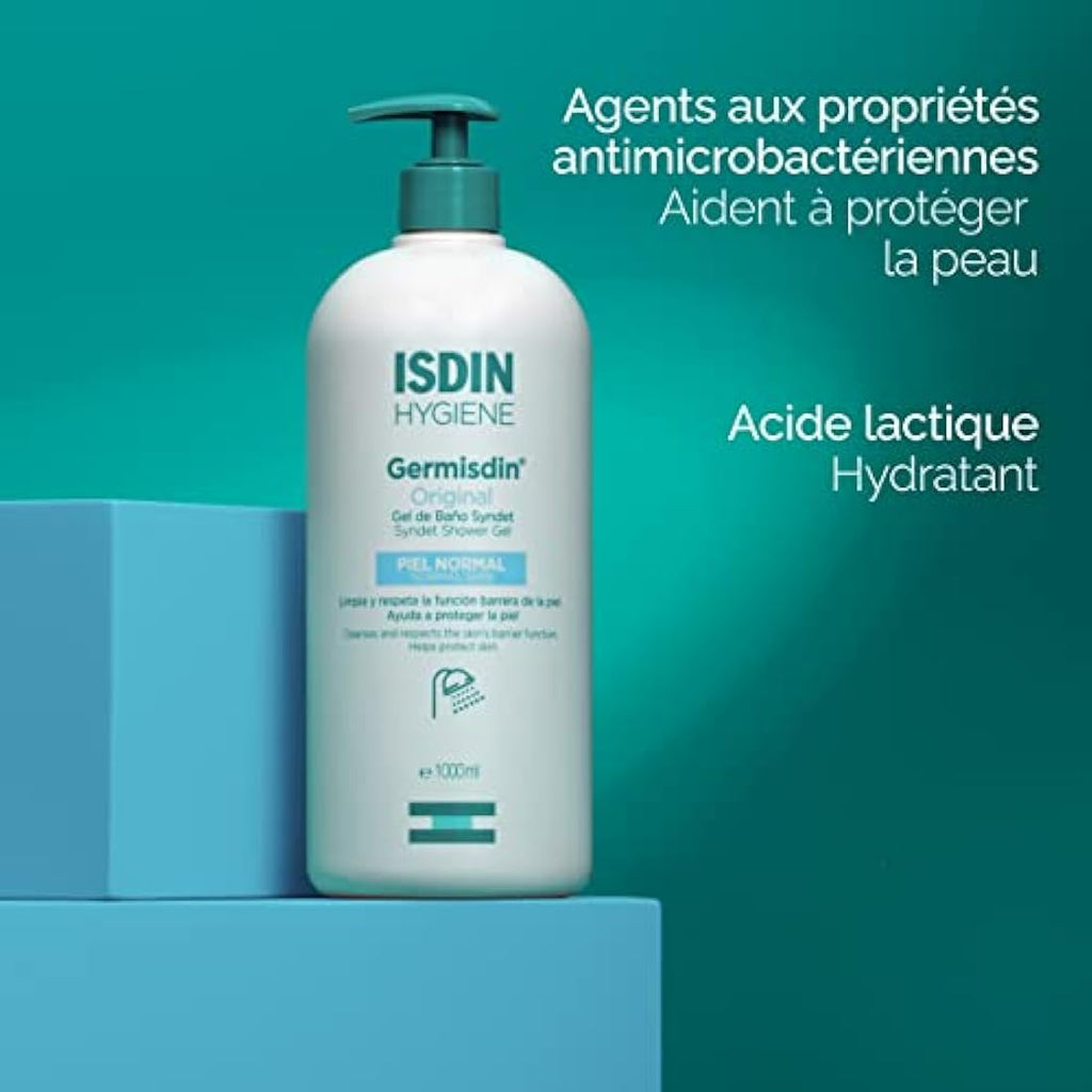 ISDIN Germisdin Original Syndet Shower Gel - Daily Germ Protection (1000ml)