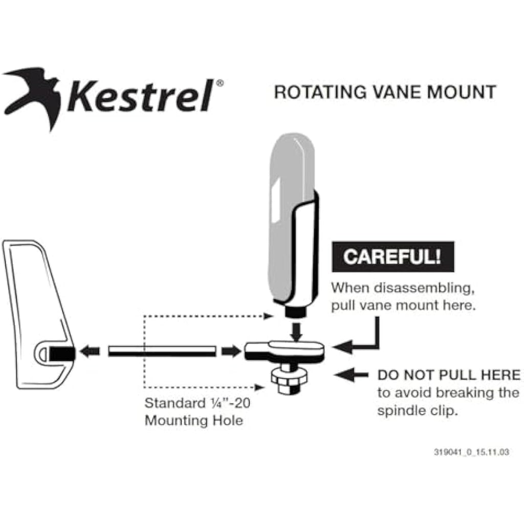Kestrel 5 Series Rotating Vane Mount and Padded Carry Case for Tripods