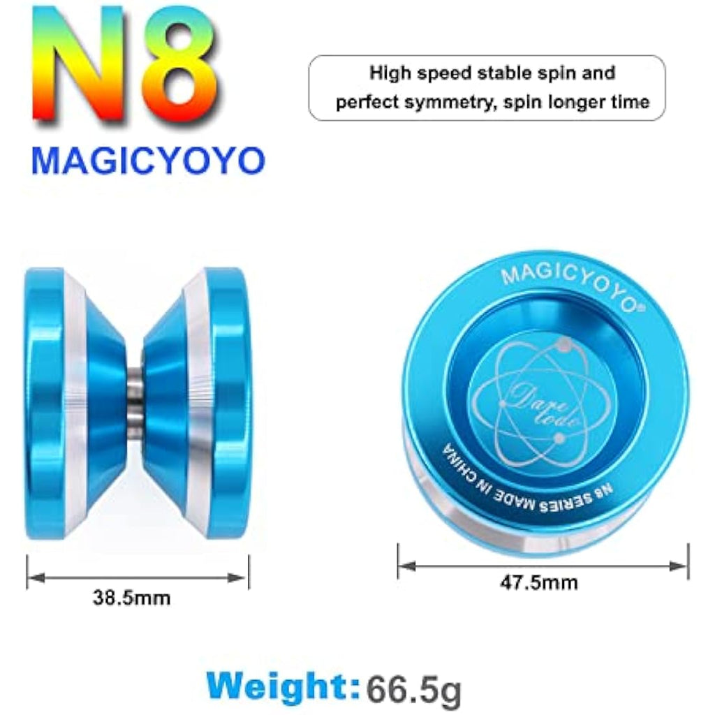 MAGICYOYO N8 Metal Yoyo - Professional Responsive & Unresponsive - Blue