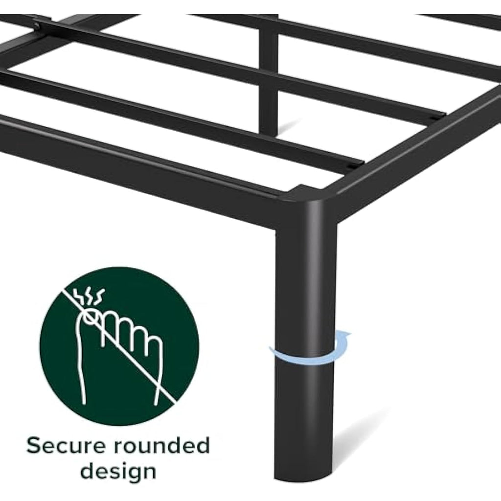 Zinus Van Metal Platform Bed Frame – Super King 180x200cm – Black
