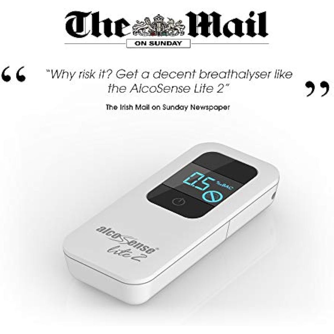 AlcoSense Lite 2 Breathalyser | Digital Alcohol Tester for UK & Ireland