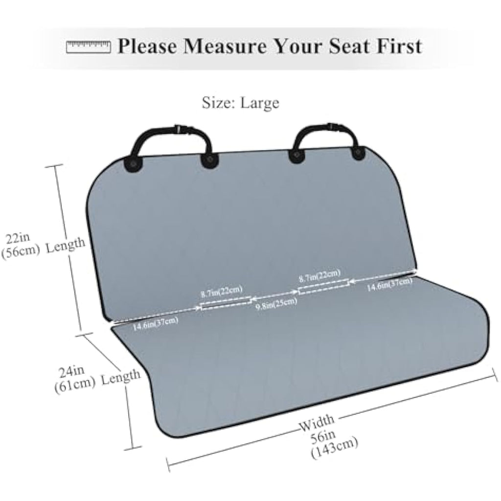 VIVAGLORY Dog Backseat Cover | Anti-Slip Waterproof Car Protector, Grey, L