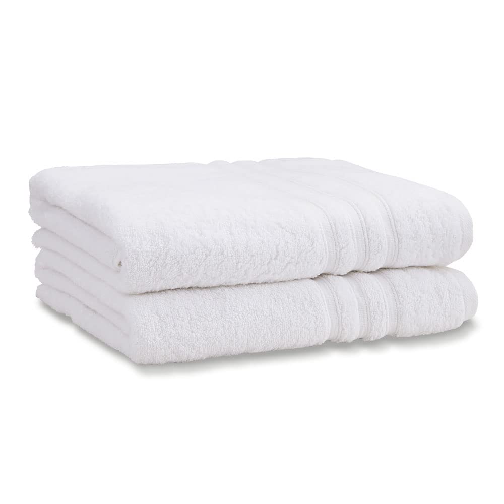 Catherine Lansfield Zero Twist Cotton Bath Sheet Pair - White (90x140cm)