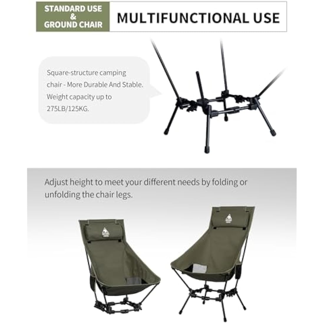 OneTigris Dragonhide Oversized Camping Chair | Heavy-Duty Folding Seat