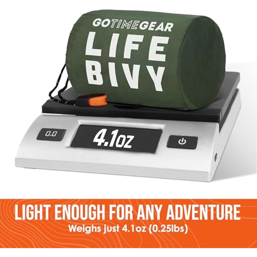 Go Time Gear Life Bivy Emergency Survival Sleeping Bag - Thermal Mylar