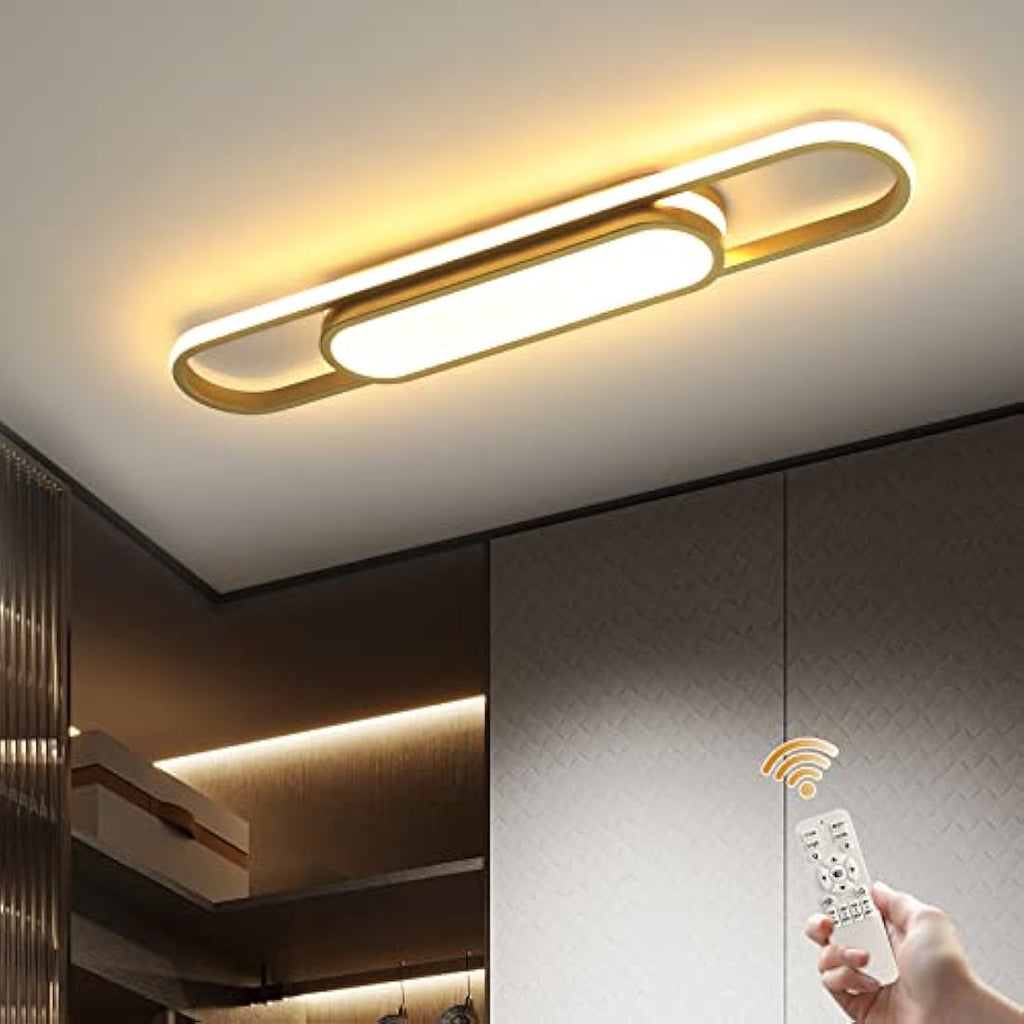 Oninio 40W Modern LED Ceiling Light | Dimmable Flush Mount Lamp - Gold