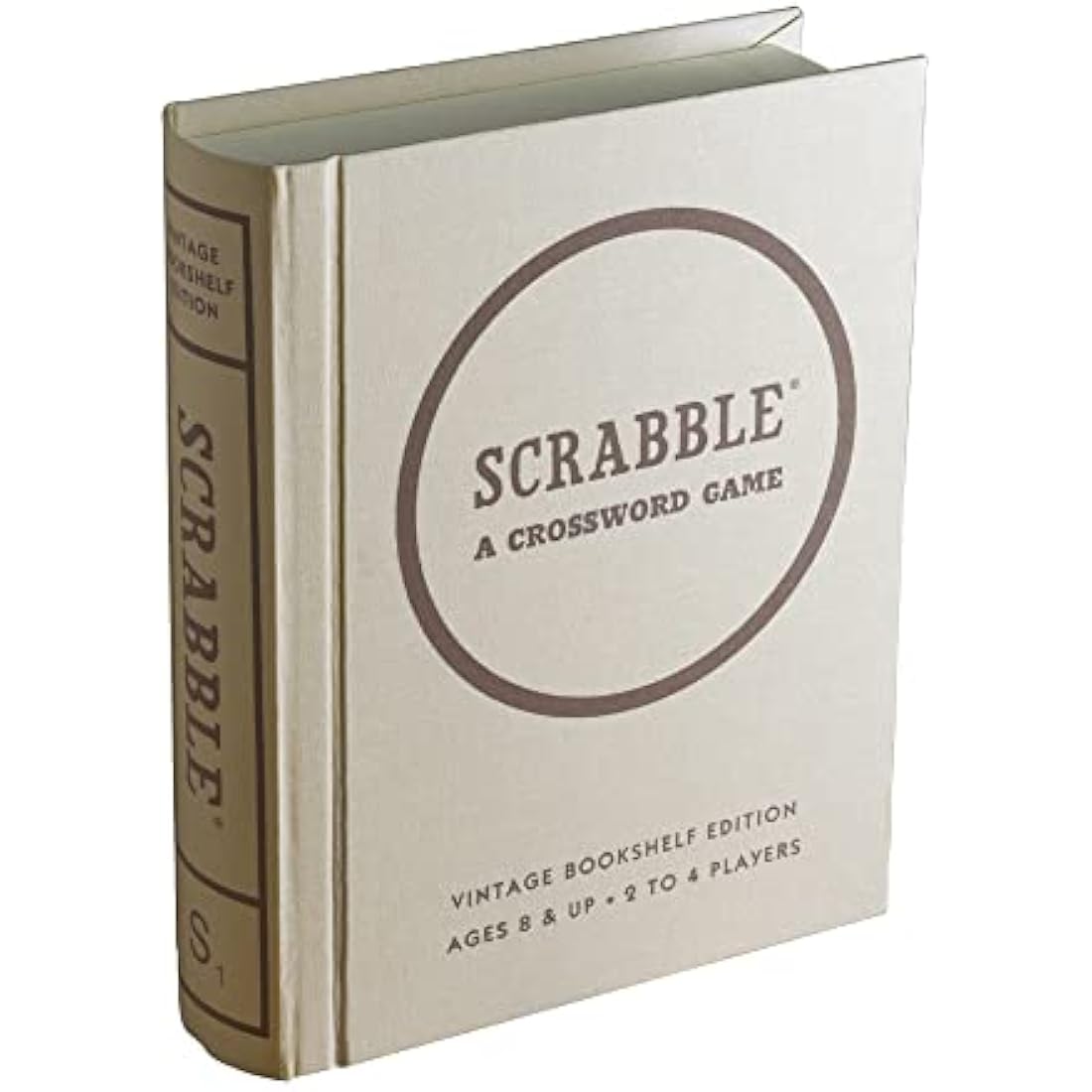 WS Game Company Scrabble Vintage Bookshelf Edition – Linen Board Game
