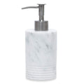 JIMEI Carrara Marble Soap Dispenser | White Stone Bottle with Steel Pump