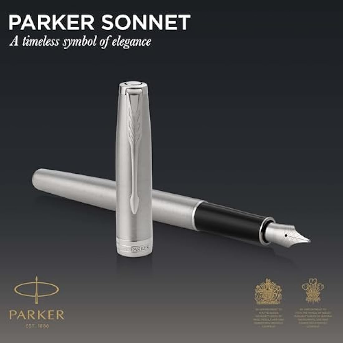 Parker Sonnet Fountain Pen – Stainless Steel with Palladium Trim, Fine Nib