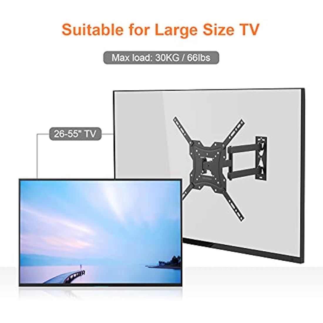GRIFEMA Swivel TV Wall Bracket | 26-55 Inch Tilt & Extendable Mount