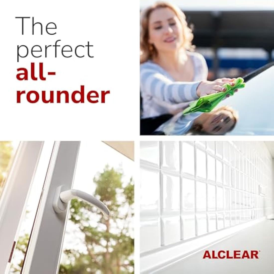 ALCLEAR Microfiber Glass Cloth Set - 5 Pack Lint-Free Window Cloths
