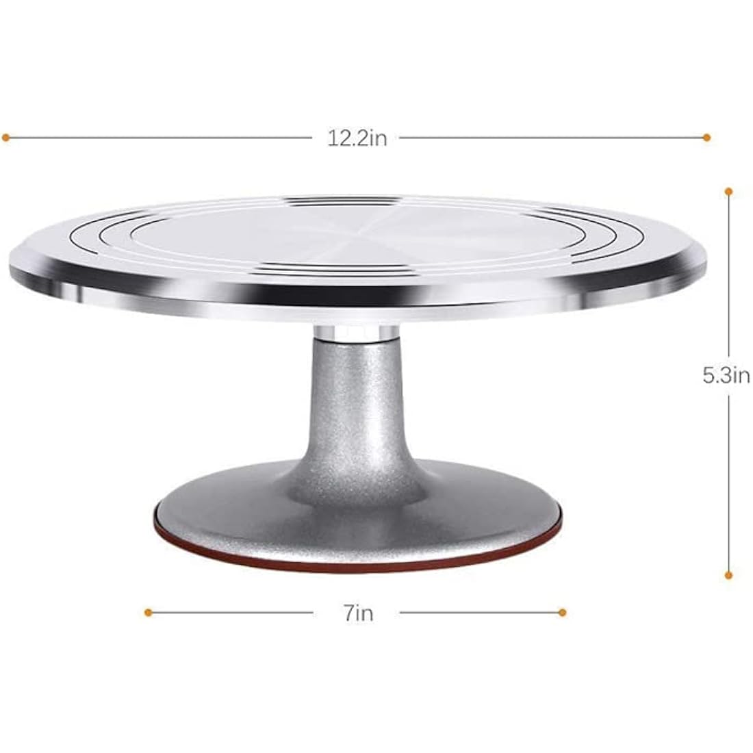 Jolof Store 12 Inch Aluminium Alloy Rotating Cake Turntable Stand