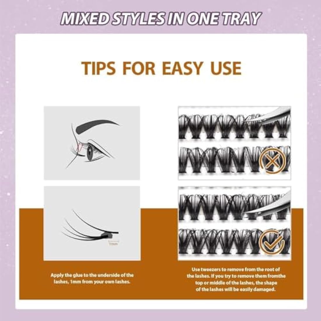 FANDIQ Cat Eye Cluster Lashes | 252PCS D Curl Fluffy DIY Extensions