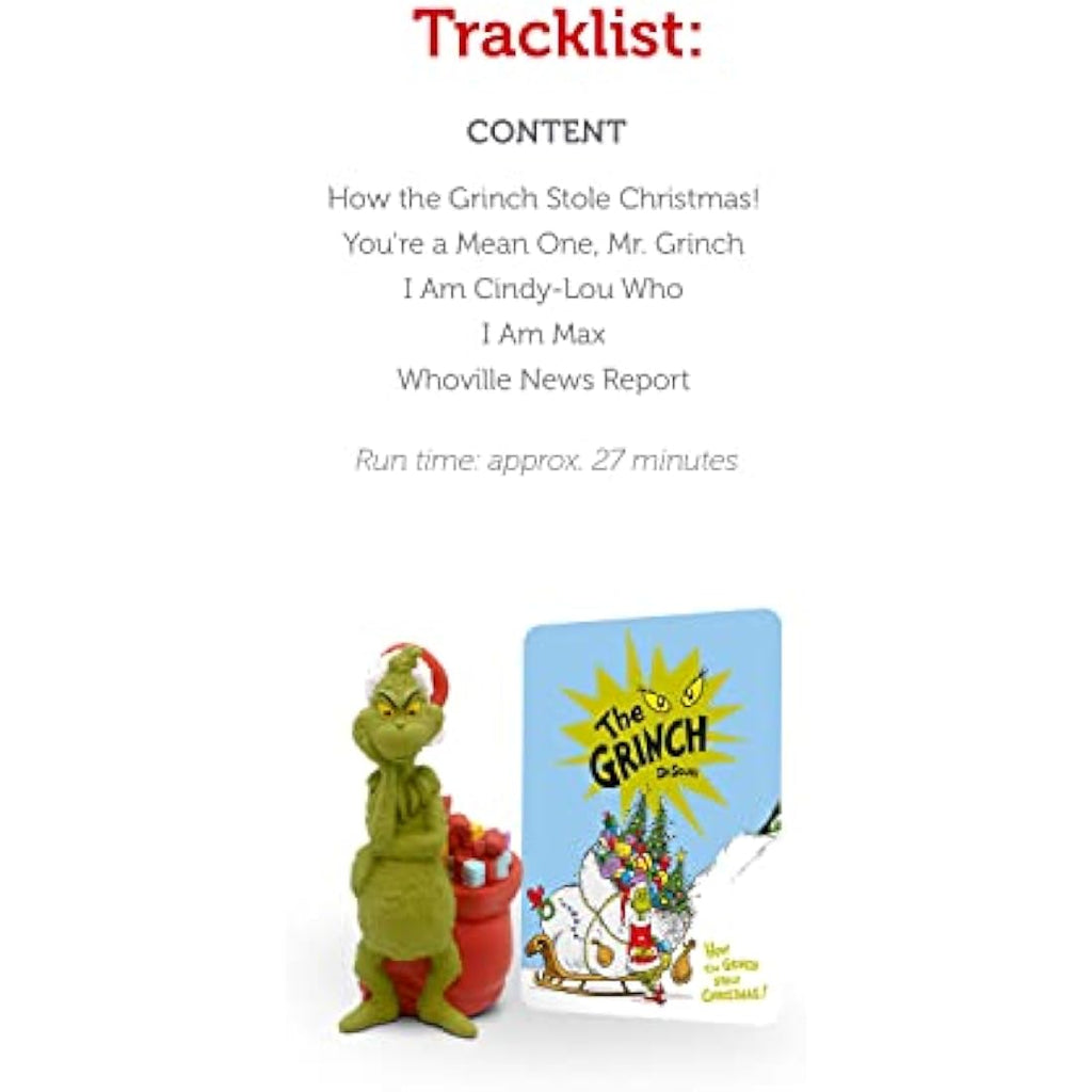 Tonies Dr. Seuss The Grinch Audio Toy Figurine for Toniebox - 27 Min