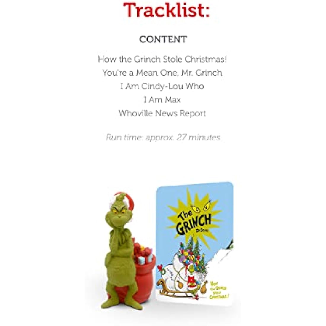 Tonies Dr. Seuss The Grinch Audio Toy Figurine for Toniebox - 27 Min