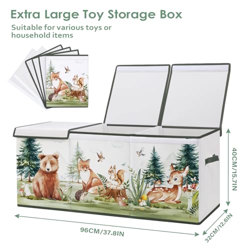 Decalsweet Extra Large Foldable Toy Storage Box with Lid – Oxford Toy Chest